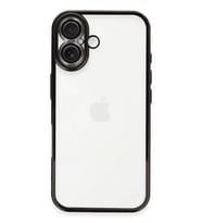 Newface Apple iPhone 16 Plus Kılıf Razer Lensli Silikon - Siyah