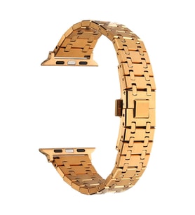 Apple Watch 42mm Uyumlu Kordon Paslanmaz Metal Çift Renkli Zore KRD-83 Kayış