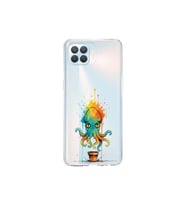 Oppo Reno 4 Lite ile uyumlu Splash ahtapot tasarımlı şeffaf silikon kılıf
