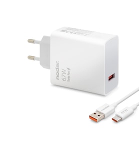 Type-C Hızlı Şarj Seti 67W Usb Adaptörlü - Beyaz ND1008
