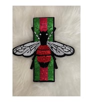 24X23 CM TASARIM ARI PUL PAYETLİ APLİKE YAMA ARMA NAKIŞ