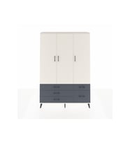 Arges Dolap 5 Raflı 5 Çekmeceli Tek Askılı 132x30x195 Aytaşı-Aytaşı/Antrasit
