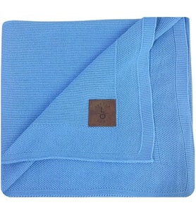 Dedi Dua Yumuşak Örme Bebek Battaniyesi, Oeko-Tex 100 Sertifikalı - Hipoalerjenik ve Isı Düzenleyici - Lüks Konfor, Nefes Alabilen Yapılı Çocuk Örtüsü, Mavi 80X100 cm