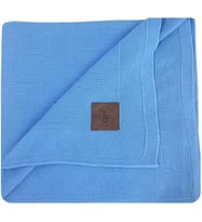 Dedi Dua Yumuşak Örme Bebek Battaniyesi, Oeko-Tex 100 Sertifikalı - Hipoalerjenik ve Isı Düzenleyici - Lüks Konfor, Nefes Alabilen Yapılı Çocuk Örtüsü, Mavi 80X100 cm