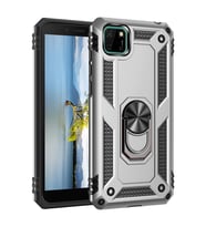 Newface Huawei Y5P Kılıf Sofya Yüzüklü Silikon Kapak - Gümüş