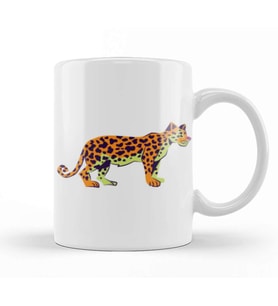 Leopard Cute Animals Art Kupa Bardak Porselen