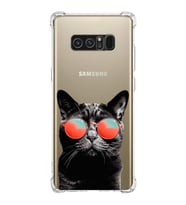 PrintiFy Samsung Galaxy Note 8 Uyumlu Kedi 3 Baskılı Şeffaf Köşe Korumalı Antişok Kılıf