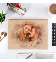 Sulu Boya Efektli Kişiye Özel Ahşapfoto