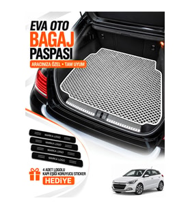 HYUNDAİ İ20 (2014-2020) Uyumlu EVA Bagaj Paspası Araca Özel Beyaz