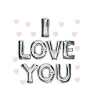 I Love You Folyo Balon Gümüş Renk 35 CM TG-V 0612