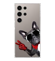 PrintiFy Samsung Galaxy S24 Ultra ile Uyumlu Köpek 2 Kamera Korumalı Şeffaf Kılıf
