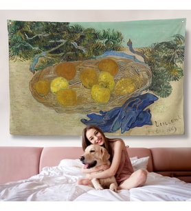 Vincent Van Gogh - Mavi Eldivenli Portakal ve Limonların Natürmortu Duvar Örtüsü-7188