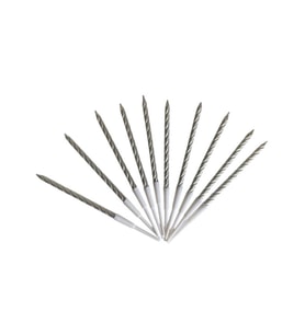 Burgulu Pasta Mumu Gümüş Renkli  10 Lu 12 cm