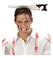 Kafaya Saplanmış Halloween Kanlı Testere Şaka Tacı