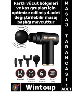 #Masaj Şarjlı Taşınabilir Profesyonel Kas Gevşetici Vurmalı Terapi Mini 4 Başlıklı Masaj Tabancası