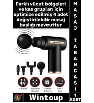 #Masaj Şarjlı Taşınabilir Profesyonel Kas Gevşetici Vurmalı Terapi Mini 4 Başlıklı Masaj Tabancası