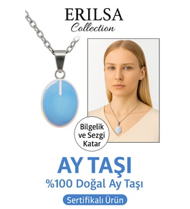 Sertifikalı Oval Ay Taşı Doğal Taş Kolye -Gümüş Aparat Dişil Enerjiyi Güçlendirir İçsel Denge Taşı (Çok Renkli)