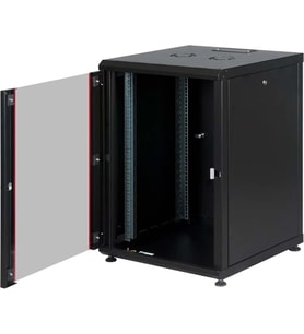 AGER 16U 600x800mm Dikili Tip Siyah Kabinet Agena AG-AN16U6080S1 Cam Kapak