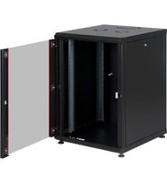 AGER 16U 600x800mm Dikili Tip Siyah Kabinet Agena AG-AN16U6080S1 Cam Kapak