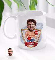 BK Gift Kişiye Özel İsimli Erkek Boksör Karikatürlü Beyaz Kupa Bardak-1