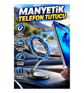 Katlanır Manyetik Magsafe Uyumlu 360 Derece Döner Araç İçi Telefon Tutucu