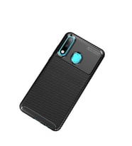 Huawei P30 Lite Kılıf Karbon Silikon Case (Siyah)