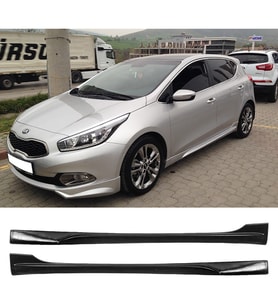 Kia Ceed Yan Marşpiyel Seti Plastik 2 Adet Mat Siyah 2012 2013 2014 2015 karlık+ek+bodykit