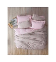 Cotton Box Petite Lastikli Çarşaflı Çift Kişilik Nevresim Takımı Sihu Pembe