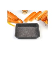 23x28 cm Granit Görünümlü Emaye Fırın Tepsisi - Küçük Boy Pratik Yapışmaz Tepsi - Gri