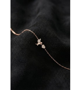 925 Ayar Zirkon Taşlı Rose Aşk Meleği Eros Minimal Gümüş Bileklik