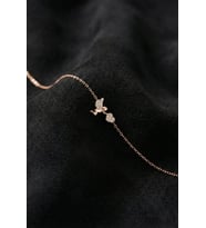 925 Ayar Zirkon Taşlı Rose Aşk Meleği Eros Minimal Gümüş Bileklik