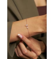 Zirkon Taşlı Rose Aşk Meleği Eros Minimal Gümüş Bileklik
