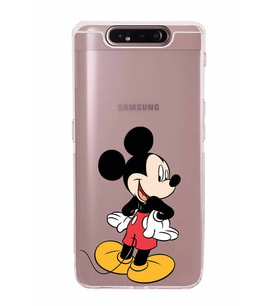 Samsung Galaxy A80  Kamera Korumalı  Kapak Mickey Mouse Tasarımlı  Şeffaf Kılıf