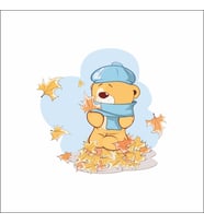 Sonbahar Ayı Sticker Duvar Sticker 30x20 CM