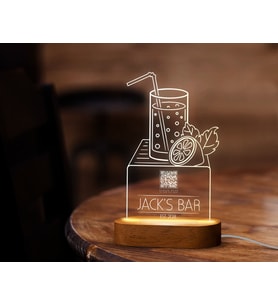 BK Gift Restoran & Cafe & Barlara Özel Led Lamba QR Kod Menü, Işıklı QR Menü, QR Kodlu Masa Dekoru, Işıklı Pleksi Biblo-20