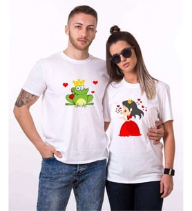 Tshirthane Kurbağa Prenses Sevgili Kombinleri Tshirt Kombini (Tek Ürün Fiyatıdır.)
