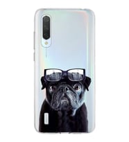 PrintiFy Xiaomi Mi 9 Lite ile Uyumlu 1mm Slim Fit Köpek 3 050f Baskılı Şeffaf  Kılıf