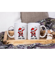 Mutlu Yıllar & Merry Christmas & Yılbaşı & Noel Baba Tasarımlı Kişiye Özel İkili Kupa Seti