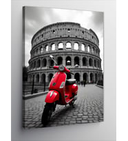 Kanvas Tablo Kolezyum Ve Kırmızı Vespa