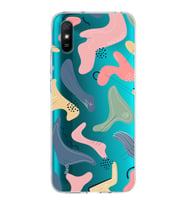 Xiaomi Redmi 9A Uyumlu Kapak Abstract Tasarımlı Şeffaf Silikon Kılıf