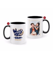 BK Gift Kişiye Özel Babalar Günü Hediyesi Fotoğraflı Siyah Beyaz Kupa Bardak-47