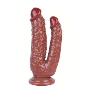 19cm Kahverengi Çiftli Dildo No:76
