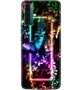 TCL 20 SE Kılıf Silikon Desen Butterfly Neon 1684