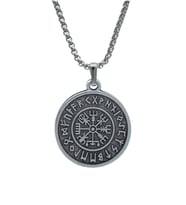 Viking Pusulası Vegvisir Örme Zincir Kolye - Gümüş Kaplama - Erkek Kadın Kolye - No:1573
