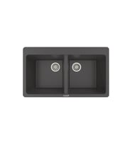 POLEX Cristalüx Granit Evİye P-N9 2 Hazneli Tezgah Altı Ve Tezgah Üstü Mutfak Evyesi 86x50,5cm (Antrasit)
