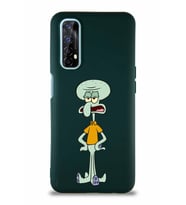 Realme 7 Soft Premier Kapak Squidward Dokunaç Tasarımlı Silikon Kılıf - Yeşil (Şeffaf)