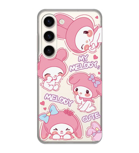 Samsung Galaxy S23 Uyumlu Melody Kuromi Desenli Şeffaf Telefon Kılıfı