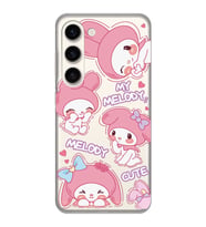 Samsung Galaxy S23 Uyumlu Melody Kuromi Desenli Şeffaf Telefon Kılıfı
