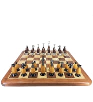 (PRESTIJSATRNCMOD242) Prestij Serisi Ahşap Satranç Takımı / Ahşap (38cm) (Kahverengi Koyu)