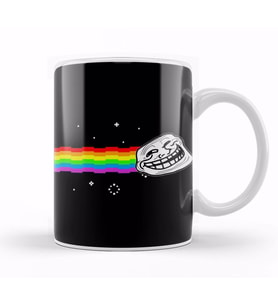 Troll Face Nyan Cat Meme Kupa Bardak Porselen